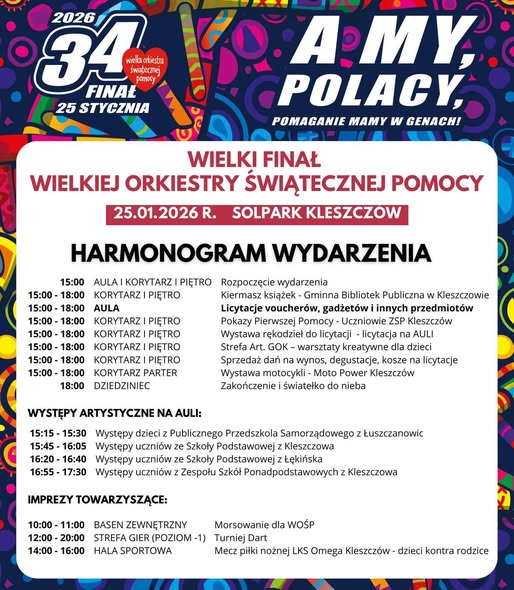 Sztab Wielkiej Orkiestry Świątecznej Pomocy w Kleszczowie