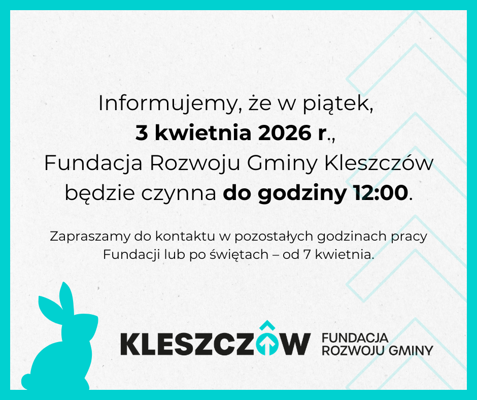 Informacja o godzinach pracy Fundacji w dniu 3 kwietnia